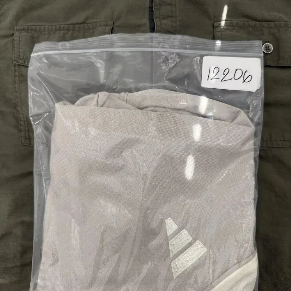 Adidas Track Pants Mens Medium Gray AEROREADY 3-Stripes Ankle Zip Athletic